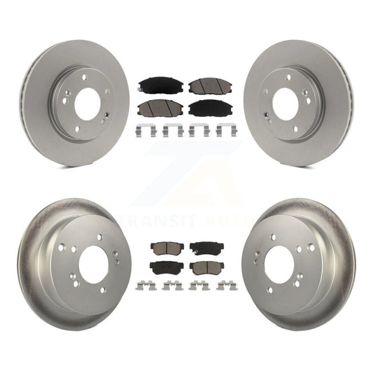 [Avant + Arrière] Kit de disque (revêtu) et plaquette (céramique) de frein pour 2001-2006 Hyundai Santa Fe avec 276mm Diameter Rotor KGC-101244