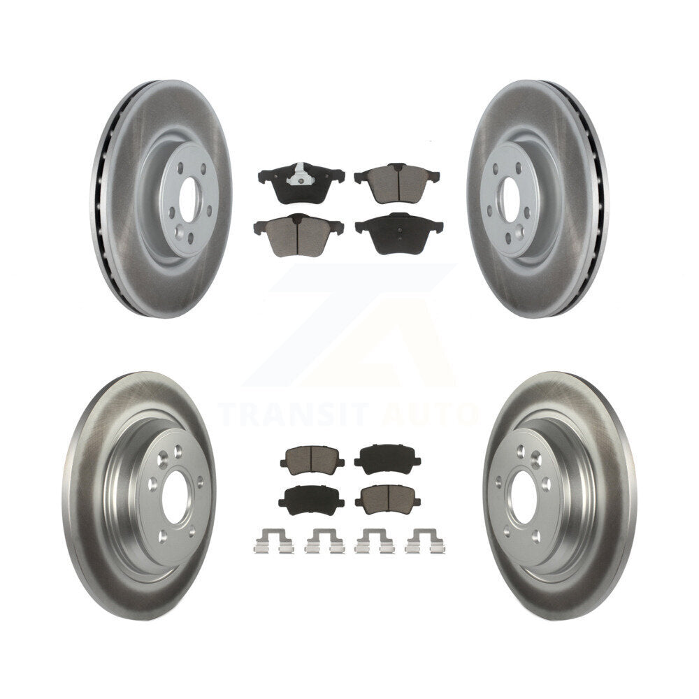 [Avant + Arrière] Kit de disque (revêtu) et plaquette (céramique) de frein pour Volvo S60 V70 avec 336mm Diameter Rotor KGC-101248