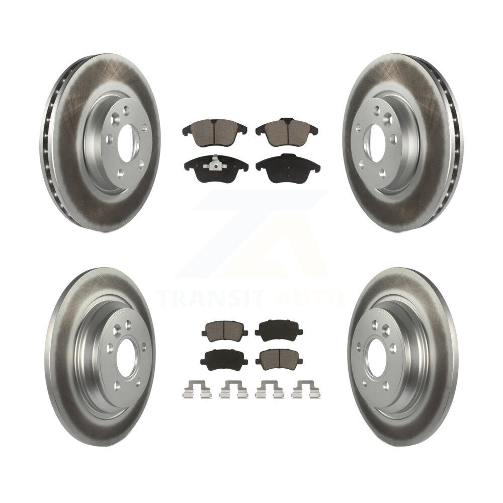 [Avant + Arrière] Kit de disque (revêtu) et plaquette (céramique) de frein pour 2013-2014 Volvo S60 avec 300mm Diameter Rotor KGC-101250