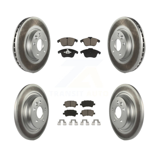 [Avant + Arrière] Kit de disque (revêtu) et plaquette (céramique) de frein pour 2013-2014 Volvo S60 avec 300mm Diameter Rotor KGC-101250