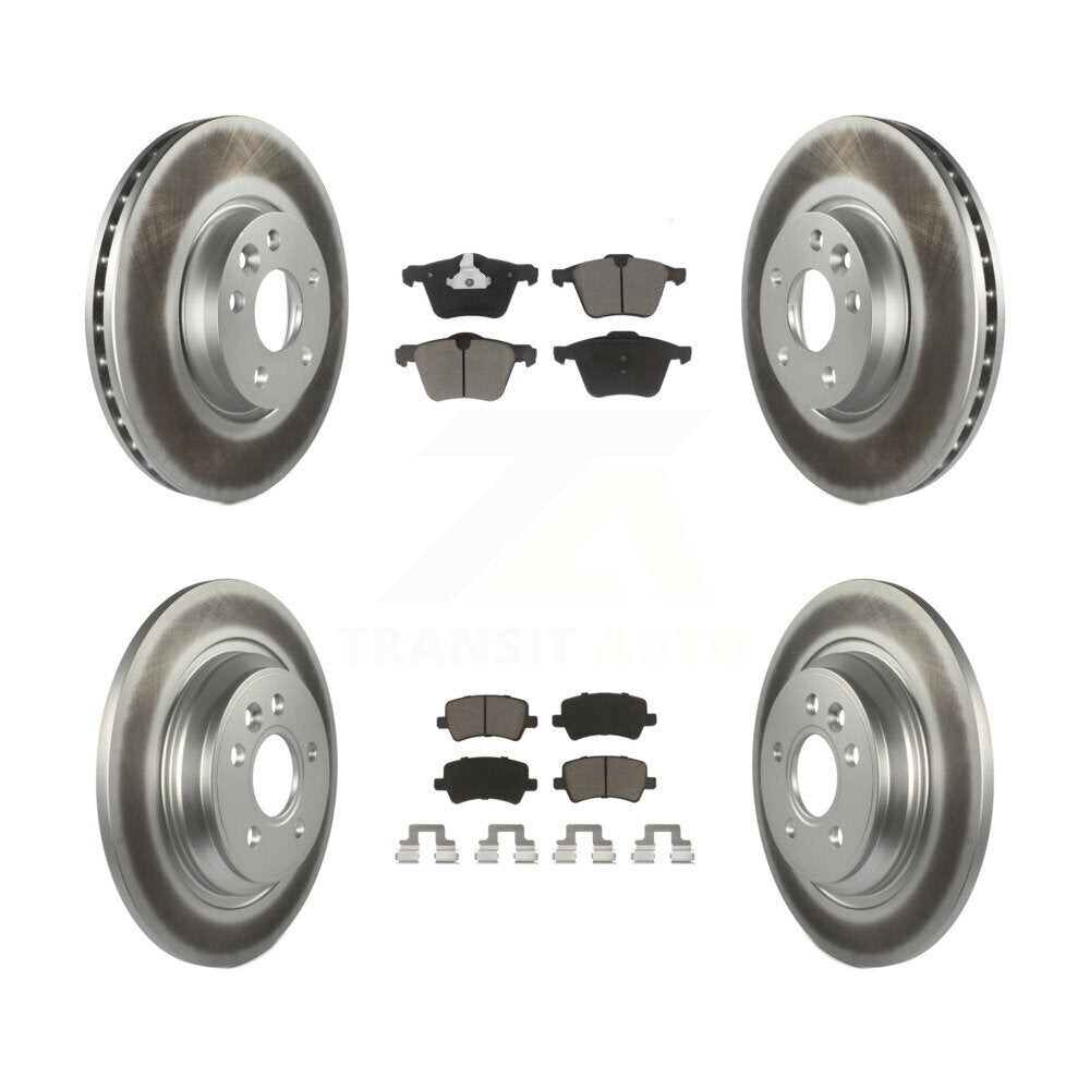 [Avant + Arrière] Kit de disque (revêtu) et plaquette (céramique) de frein pour 2008 Volvo V70 avec 300mm Diameter Rotor KGC-101253