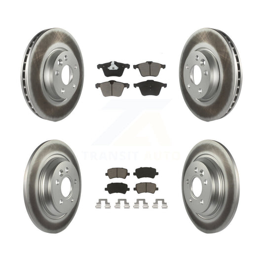 [Avant + Arrière] Kit de disque (revêtu) et plaquette (céramique) de frein pour 2008 Volvo V70 avec 300mm Diameter Rotor KGC-101253