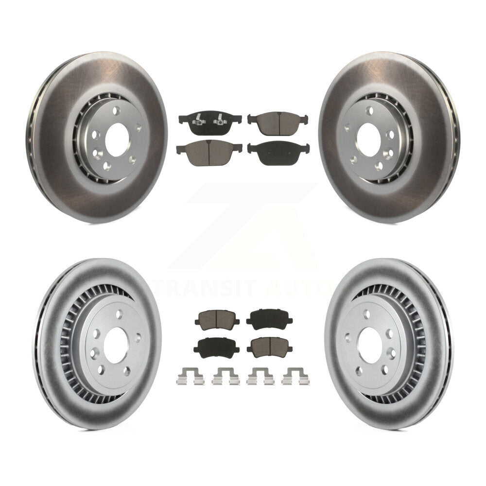 [Avant + Arrière] Kit de disque (revêtu) et plaquette (céramique) de frein pour 2010-2015 Volvo XC60 KGC-101254