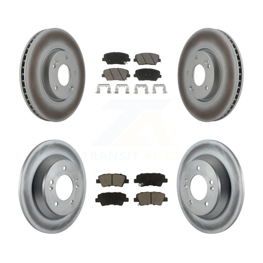 [Avant + Arrière] Kit de disque (revêtu) et plaquette (céramique) de frein pour 2014-2017 Kia Rondo avec Electric Parking KGC-101265