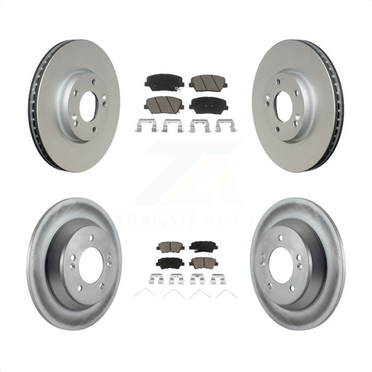 [Avant + Arrière] Kit de disque (revêtu) et plaquette (céramique) de frein pour 2014-2017 Kia Rondo avec Manual Parking KGC-101266 par Transit Auto