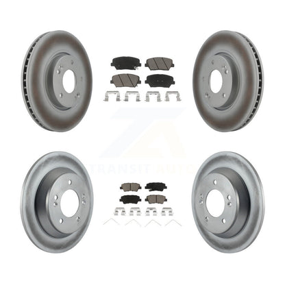 [Avant + Arrière] Kit de disque (revêtu) et plaquette (céramique) de frein pour 2014-2017 Kia Rondo avec Manual Parking KGC-101266