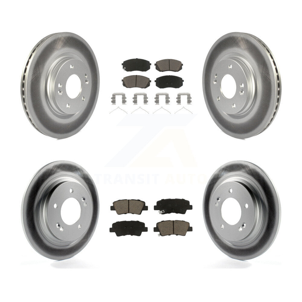 [Avant + Arrière] Kit de disque (revêtu) et plaquette (céramique) de frein pour Kia Optima avec Electric Parking KGC-101267