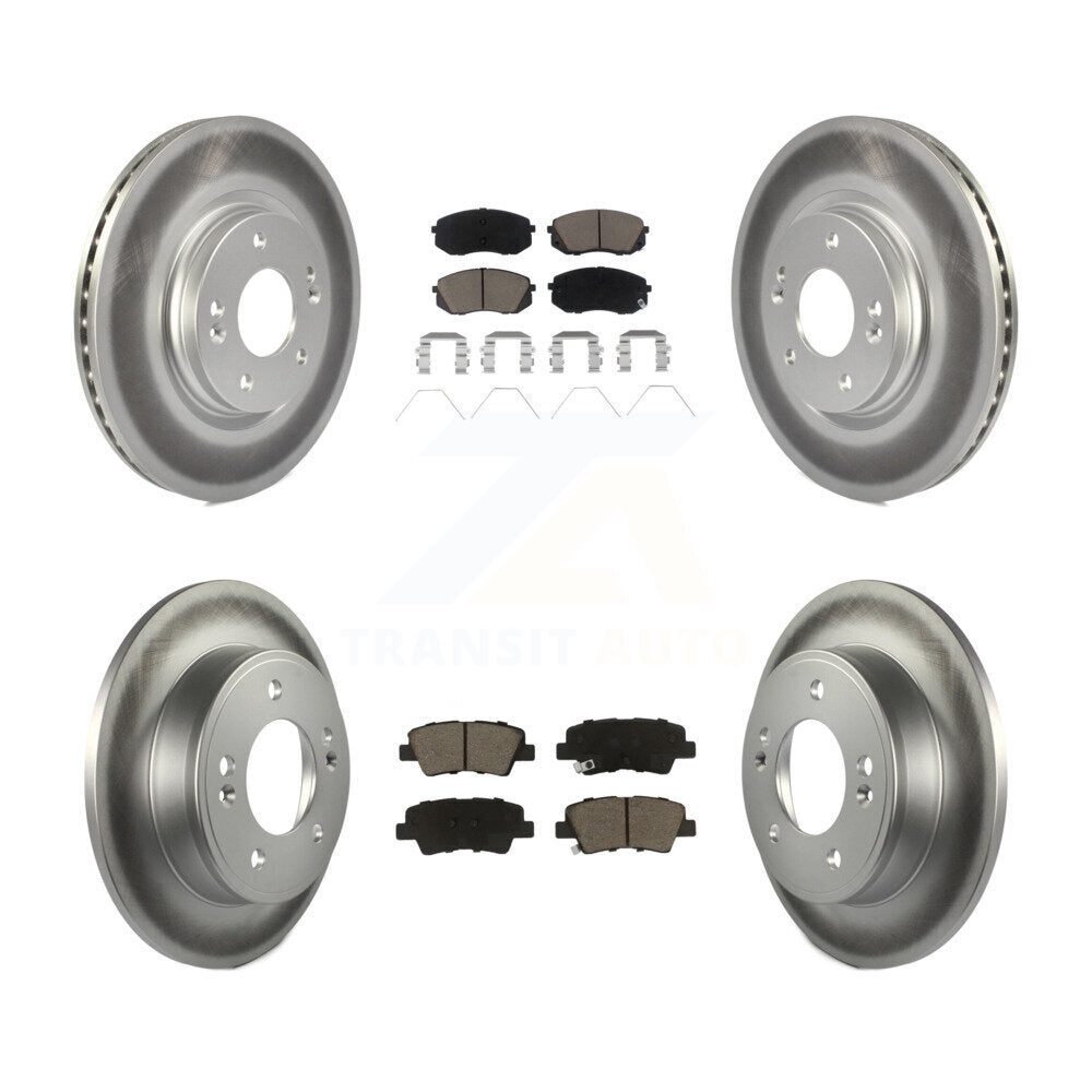 [Avant + Arrière] Kit de disque (revêtu) et plaquette (céramique) de frein pour Kia Soul Forte KGC-101269