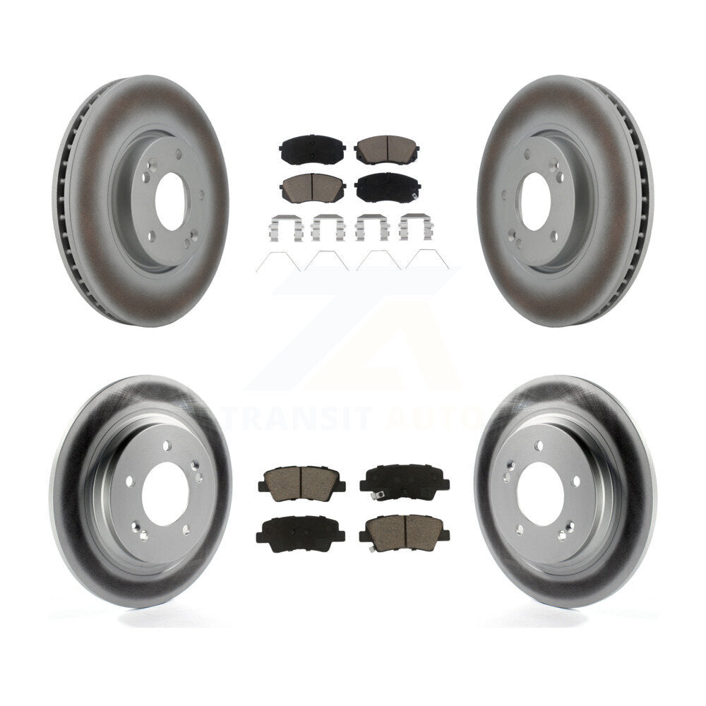 [Avant + Arrière] Kit de disque (revêtu) et plaquette (céramique) de frein pour 2017-2018 Kia Soul EV KGC-101275