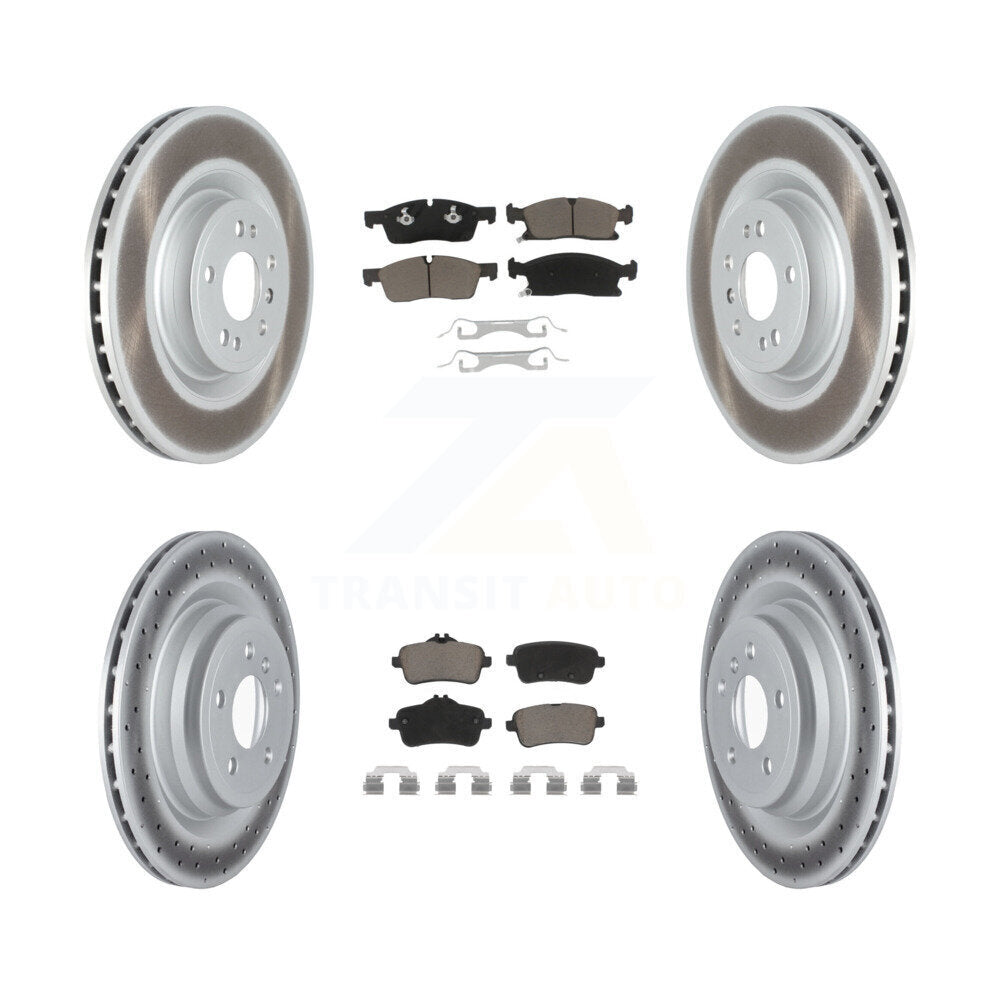 [Avant + Arrière] Kit de disque (revêtu) et plaquette (céramique) de frein pour 2016-2017 Mercedes-Benz GLE400 sans Sport Package KGC-101280