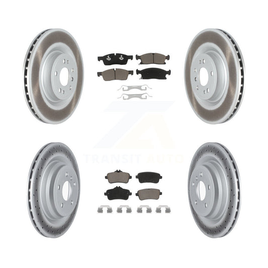 [Avant + Arrière] Kit de disque (revêtu) et plaquette (céramique) de frein pour 2016-2017 Mercedes-Benz GLE400 sans Sport Package KGC-101280