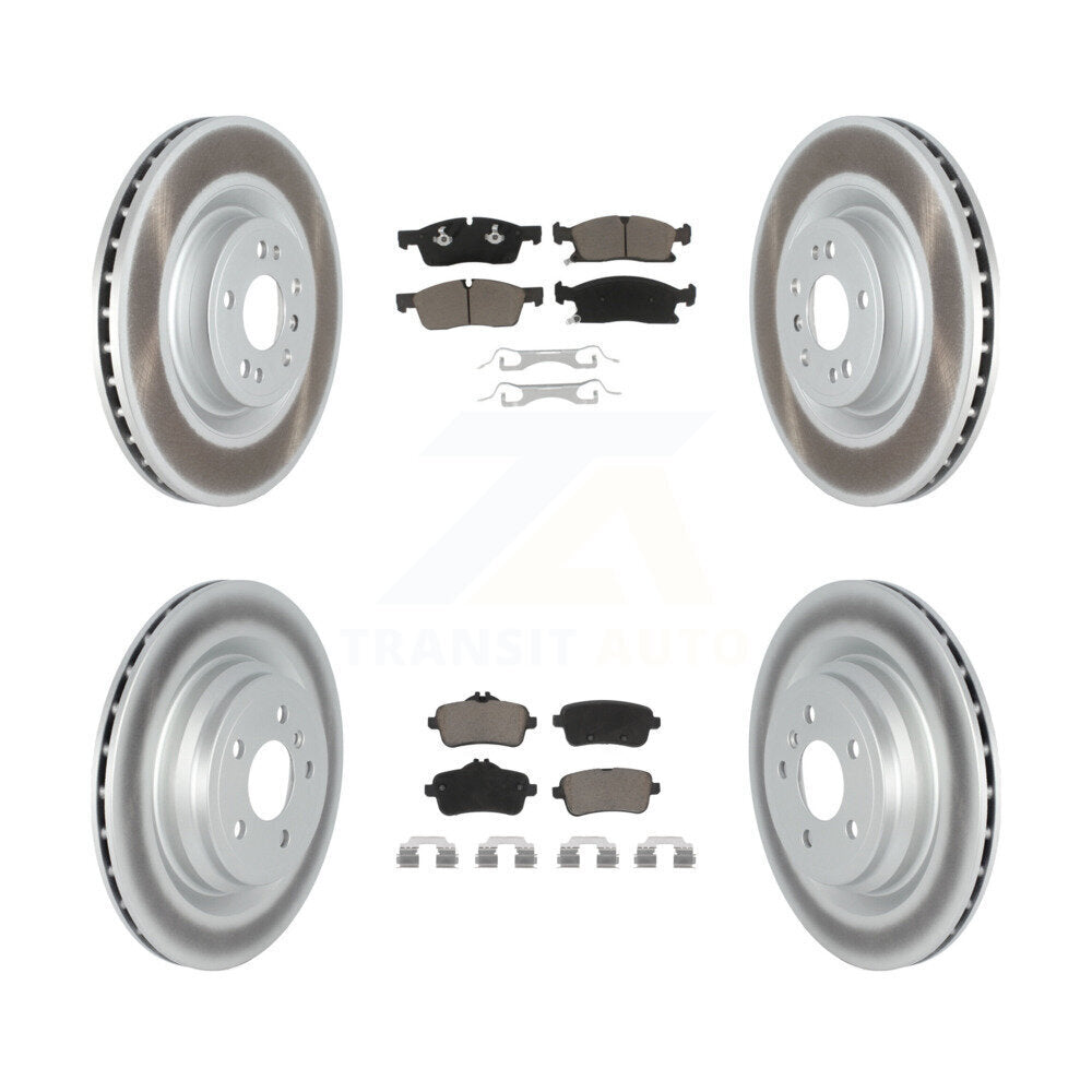 [Avant + Arrière] Kit de disque (revêtu) et plaquette (céramique) de frein pour 2016-2017 Mercedes-Benz GLE400 sans Sport Package KGC-101281