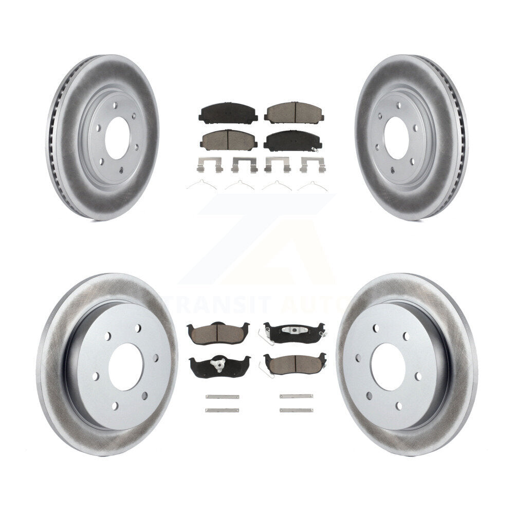 [Avant + Arrière] Kit de disque (revêtu) et plaquette (céramique) de frein pour Nissan Titan Armada INFINITI QX56 TITAN KGC-101283