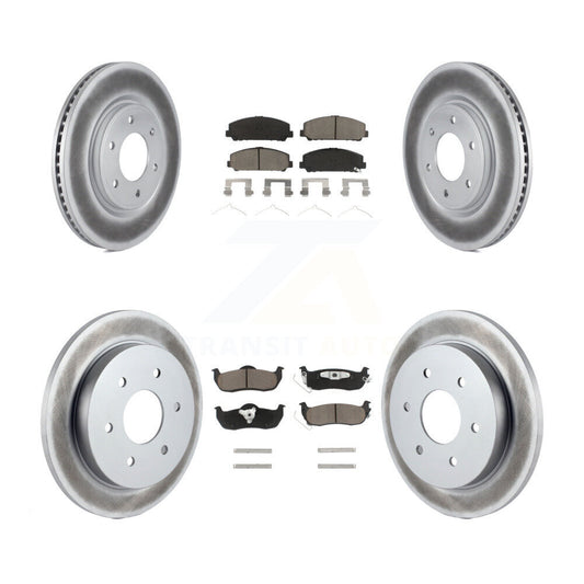 [Avant + Arrière] Kit de disque (revêtu) et plaquette (céramique) de frein pour Nissan Titan Armada INFINITI QX56 TITAN KGC-101283