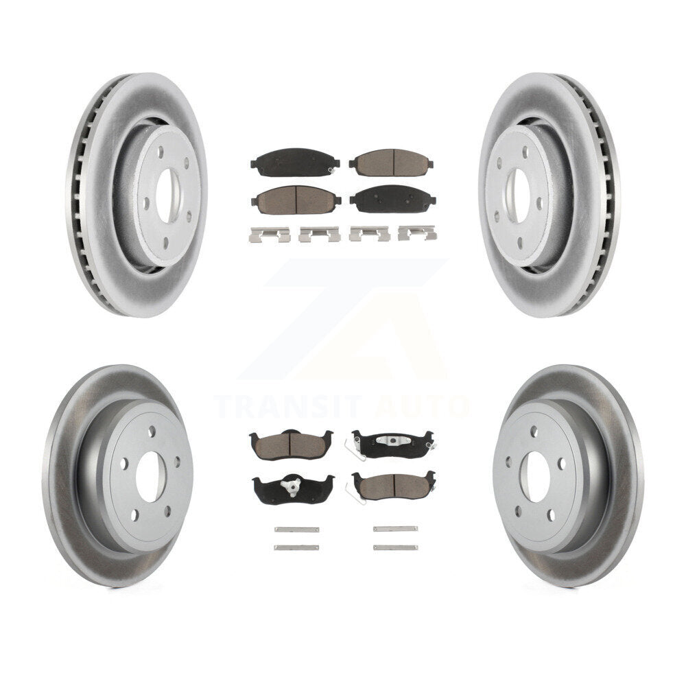 [Avant + Arrière] Kit de disque (revêtu) et plaquette (céramique) de frein pour Jeep Grand Cherokee Commander KGC-101284