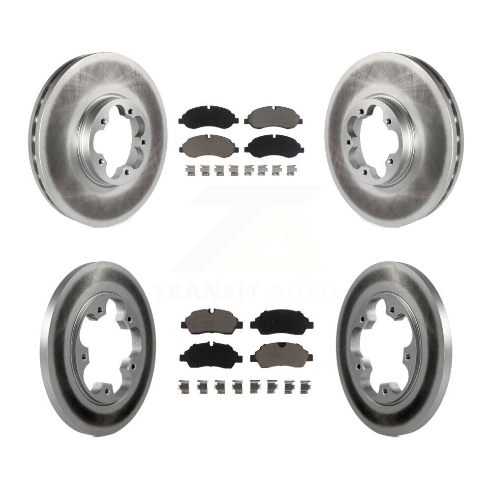 [Avant + Arrière] Kit de disque (revêtu) et plaquette (céramique) de frein pour Ford Transit-250 Transit-350 Transit-150 avec 5 Lug Wheels KGC-101285