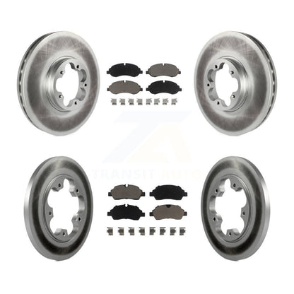 [Avant + Arrière] Kit de disque (revêtu) et plaquette (céramique) de frein pour Ford Transit-250 Transit-350 Transit-150 avec 5 Lug Wheels KGC-101285