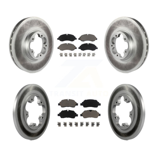 [Avant + Arrière] Kit de disque (revêtu) et plaquette (céramique) de frein pour Ford Transit-250 Transit-350 Transit-150 avec 5 Lug Wheels KGC-101285