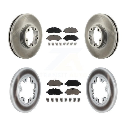 [Avant + Arrière] Kit de disque (revêtu) et plaquette (céramique) de frein pour 2015-2019 Ford Transit-350 HD avec 6 Lug Wheels KGC-101286