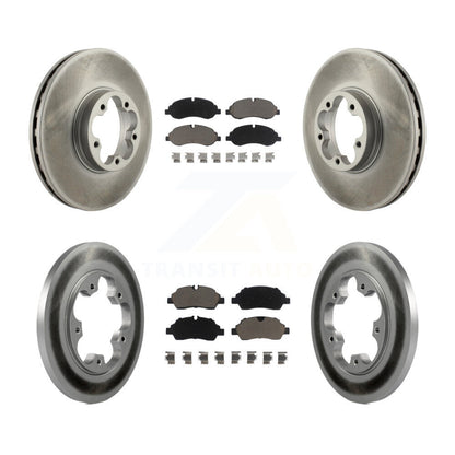 [Avant + Arrière] Kit de disque (revêtu) et plaquette (céramique) de frein pour 2016 Ford Transit-350 HD avec 5 Lug Wheels KGC-101287