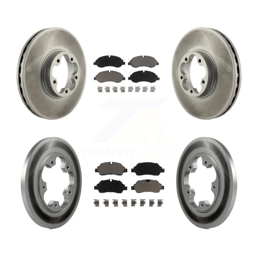 [Avant + Arrière] Kit de disque (revêtu) et plaquette (céramique) de frein pour 2016 Ford Transit-350 HD avec 5 Lug Wheels KGC-101287
