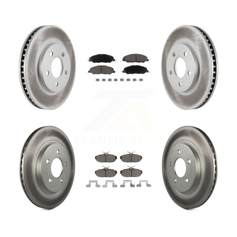 [Avant + Arrière] Kit de disque (revêtu) et plaquette (céramique) de frein pour 2005-2010 Ford Mustang Base KGC-101289