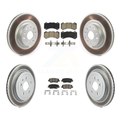 [Avant + Arrière] Kit de disque (revêtu) et plaquette (céramique) de frein pour 2016 Cadillac CTS Vsport Premium avec RWD avec Performance Lining KGC-101291