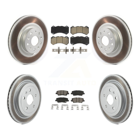 [Avant + Arrière] Kit de disque (revêtu) et plaquette (céramique) de frein pour 2016 Cadillac CTS Vsport Premium avec RWD avec Performance Lining KGC-101291