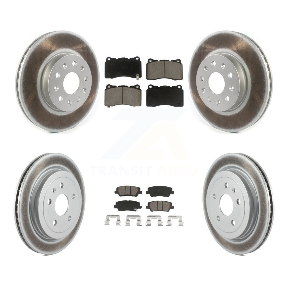 [Avant + Arrière] Kit de disque (revêtu) et plaquette (céramique) de frein pour Cadillac CTS KGC-101292