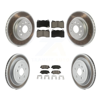 [Avant + Arrière] Kit de disque (revêtu) et plaquette (céramique) de frein pour Cadillac CTS KGC-101292