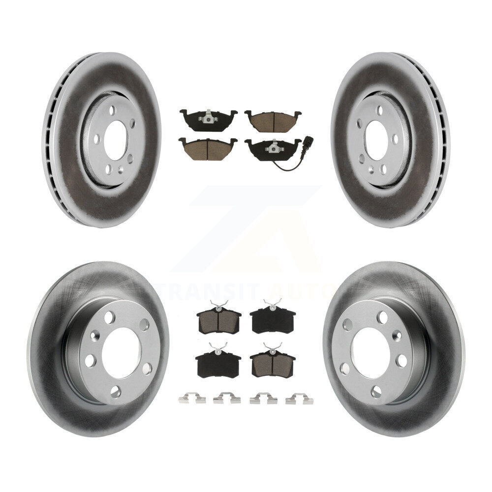 [Avant + Arrière] Kit de disque (revêtu) et plaquette (céramique) de frein pour 2000-2001 Volkswagen Golf 2.0L avec 288mm Diameter Rotor KGC-101304