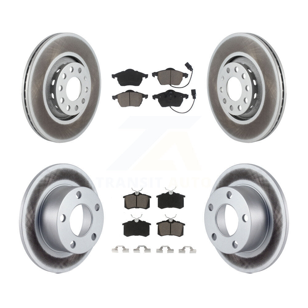 [Avant + Arrière] Kit de disque (revêtu) et plaquette (céramique) de frein pour Audi A6 avec 312mm Diameter Rotor KGC-101305