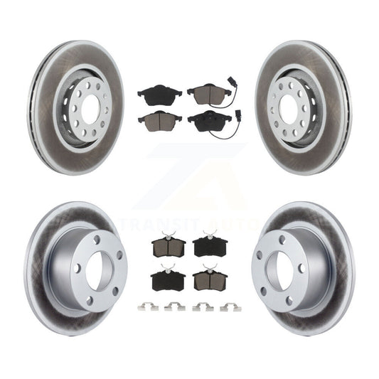 [Avant + Arrière] Kit de disque (revêtu) et plaquette (céramique) de frein pour Audi A6 avec 312mm Diameter Rotor KGC-101305