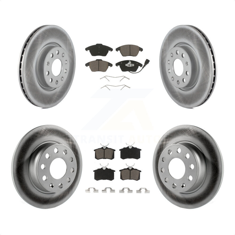 [Avant + Arrière] Kit de disque (revêtu) et plaquette (céramique) de frein pour 2014 Volkswagen Beetle R-Line GSR avec 272mm Diameter Rotor KGC-101306 par Transit Auto