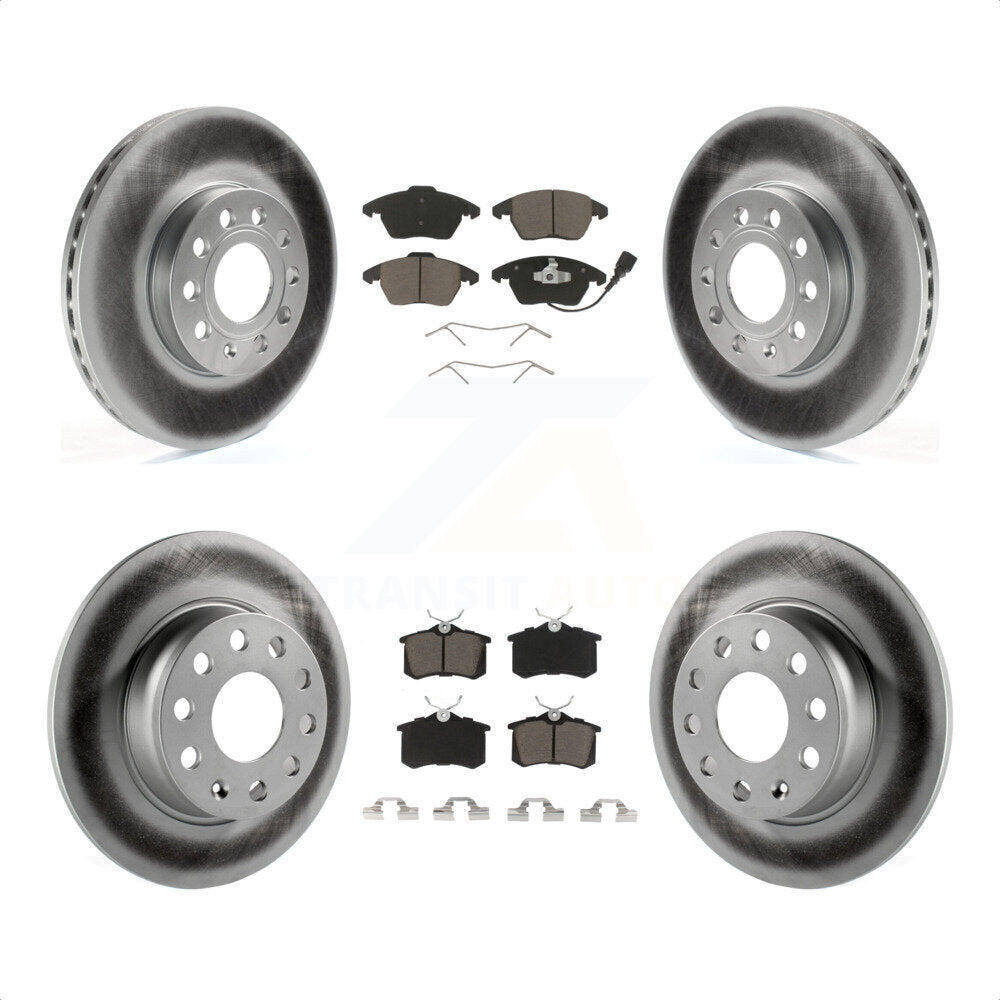 [Avant + Arrière] Kit de disque (revêtu) et plaquette (céramique) de frein pour 2014 Volkswagen Beetle Base Sportline Highline Comfortline TDI avec 272mm Diameter KGC-101307 par Transit Auto