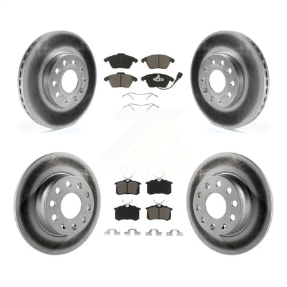 [Avant + Arrière] Kit de disque (revêtu) et plaquette (céramique) de frein pour 2014 Volkswagen Beetle Base Sportline Highline Comfortline TDI avec 272mm Diameter KGC-101307 par Transit Auto