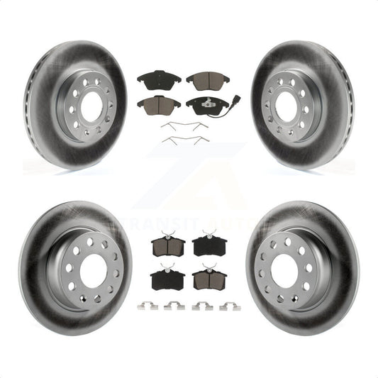 [Avant + Arrière] Kit de disque (revêtu) et plaquette (céramique) de frein pour 2014 Volkswagen Beetle Base Sportline Highline Comfortline TDI avec 272mm Diameter KGC-101307 par Transit Auto