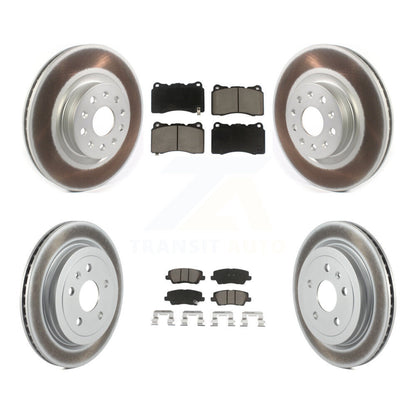 [Avant + Arrière] Kit de disque (revêtu) et plaquette (céramique) de frein pour Cadillac CTS avec 18" Factory Wheels KGC-101308