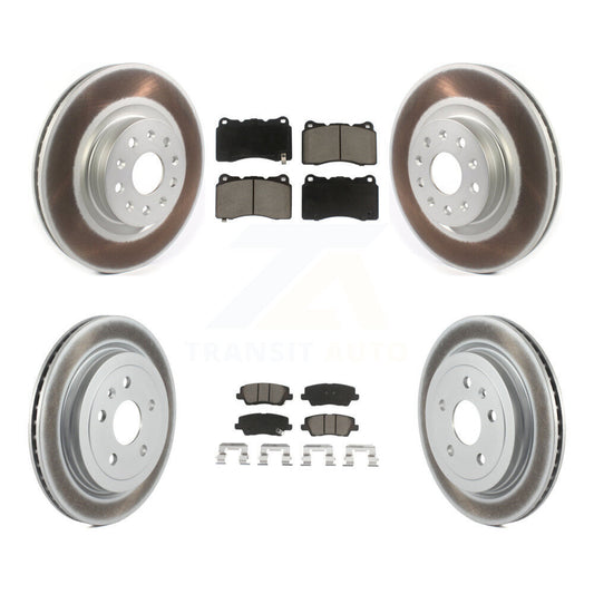 [Avant + Arrière] Kit de disque (revêtu) et plaquette (céramique) de frein pour Cadillac CTS avec 18" Factory Wheels KGC-101308