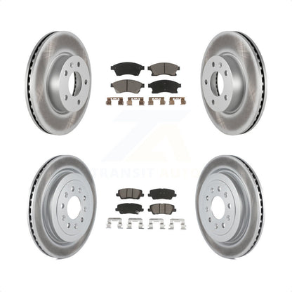 [Avant + Arrière] Kit de disque (revêtu) et plaquette (céramique) de frein pour 2013-2015 Cadillac ATS avec 300mm Diameter Rotor KGC-101309 par Transit Auto