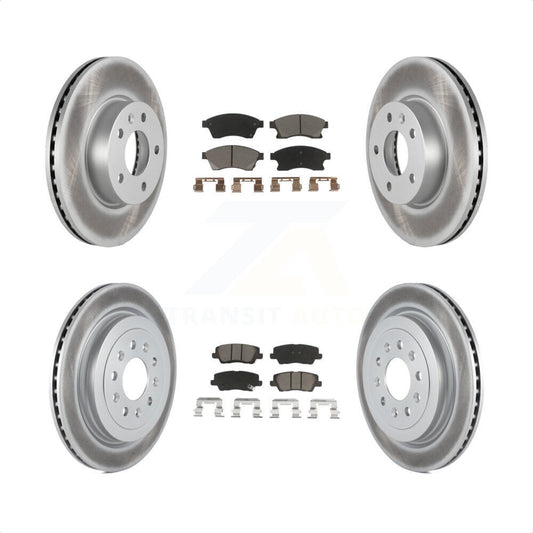 [Avant + Arrière] Kit de disque (revêtu) et plaquette (céramique) de frein pour 2013-2015 Cadillac ATS avec 300mm Diameter Rotor KGC-101309 par Transit Auto
