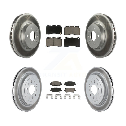 [Avant + Arrière] Kit de disque (revêtu) et plaquette (céramique) de frein pour 2013-2015 Cadillac ATS avec 321mm Diameter Rotor KGC-101310
