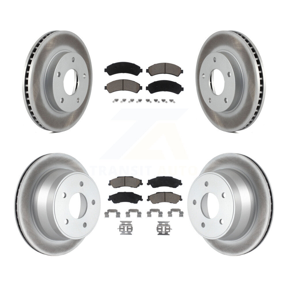 [Avant + Arrière] Kit de disque (revêtu) et plaquette (céramique) de frein pour Chevrolet S10 Blazer GMC Sonoma Jimmy Oldsmobile Bravada Isuzu Hombre KGC-101313
