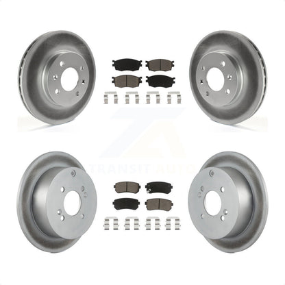 [Avant + Arrière] Kit de disque (revêtu) et plaquette (céramique) de frein pour Hyundai Accent Kia Rio Rio5 KGC-101316 par Transit Auto