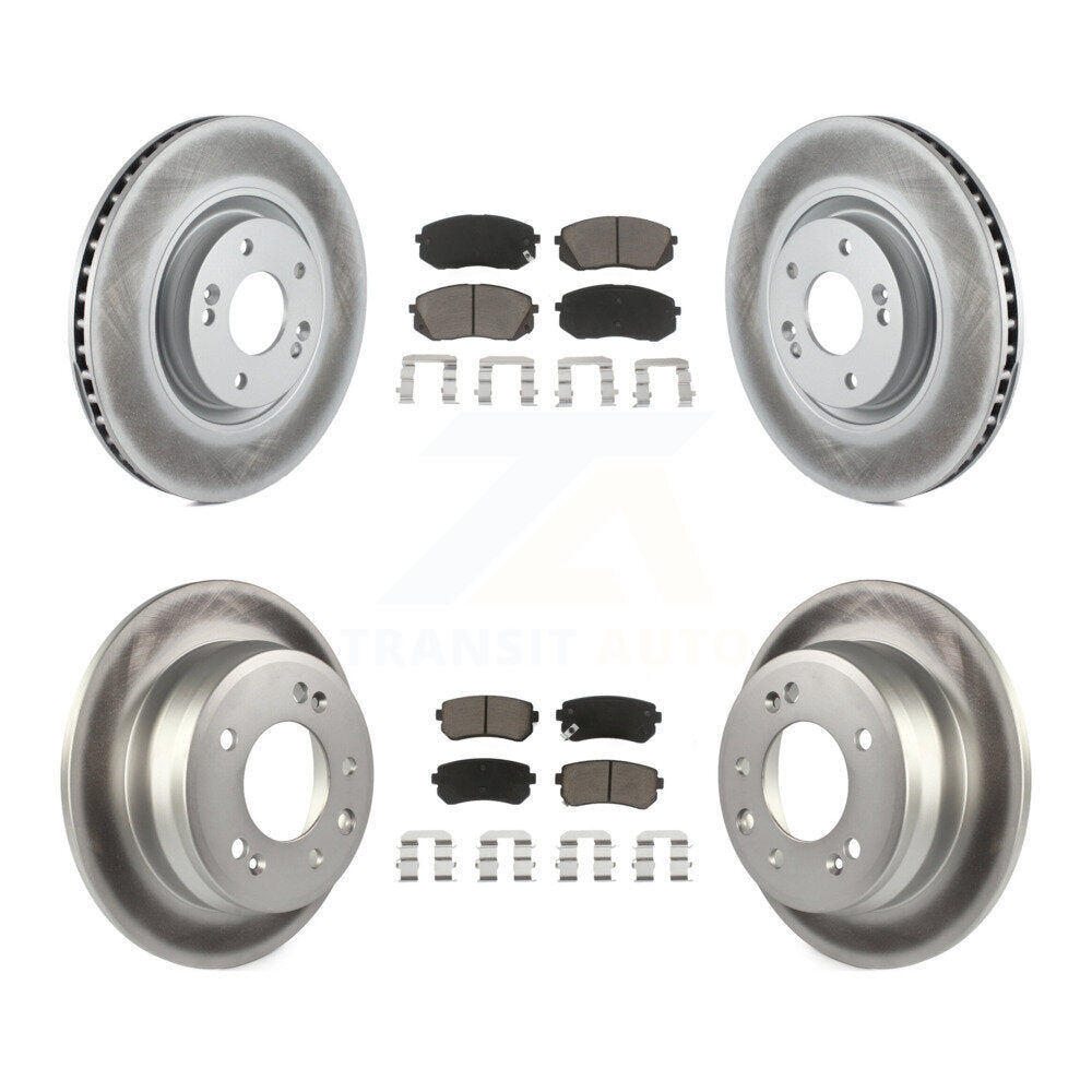 [Avant + Arrière] Kit de disque (revêtu) et plaquette (céramique) de frein pour 2015 Hyundai Tucson FWD avec FUEL CELL EV (FCEV) engine KGC-101320