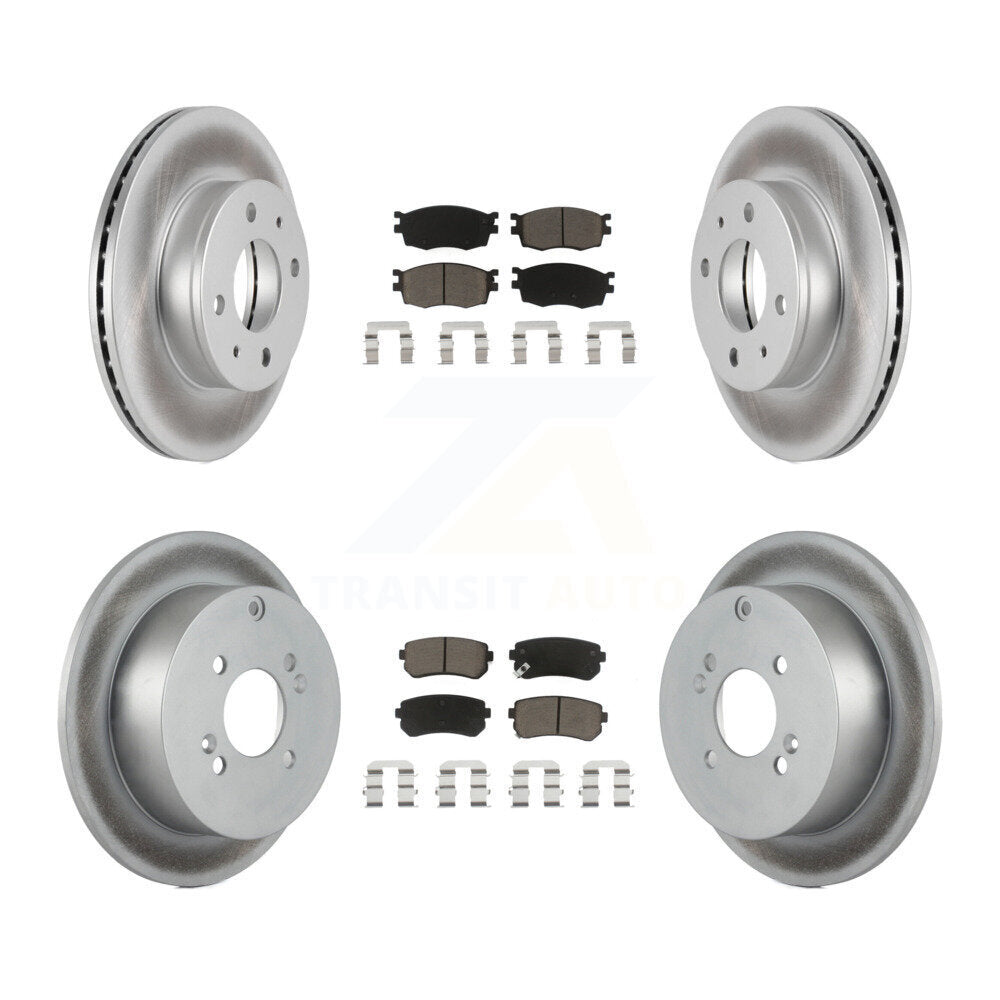 [Avant + Arrière] Kit de disque (revêtu) et plaquette (céramique) de frein pour 2006 Hyundai Accent Hatchback KGC-101322