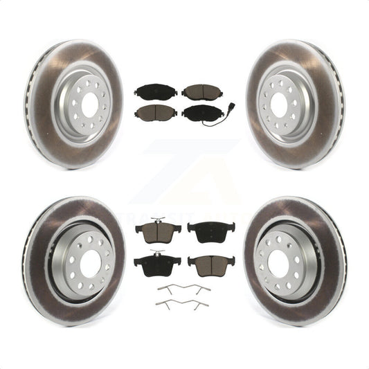 [Avant + Arrière] Kit de disque (revêtu) et plaquette (céramique) de frein pour Audi Volkswagen Golf R S3 Q3 Arteon KGC-101323 par Transit Auto