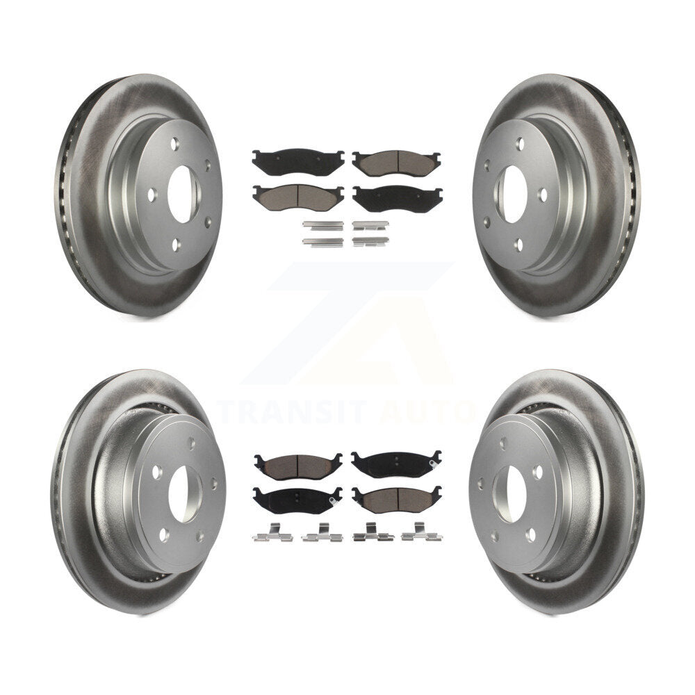 [Avant + Arrière] Kit de disque (revêtu) et plaquette (céramique) de frein pour Dodge Ram 1500 KGC-101332