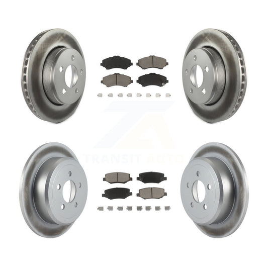 [Avant + Arrière] Kit de disque (revêtu) et plaquette (céramique) de frein pour Jeep Liberty Dodge Nitro KGC-101336