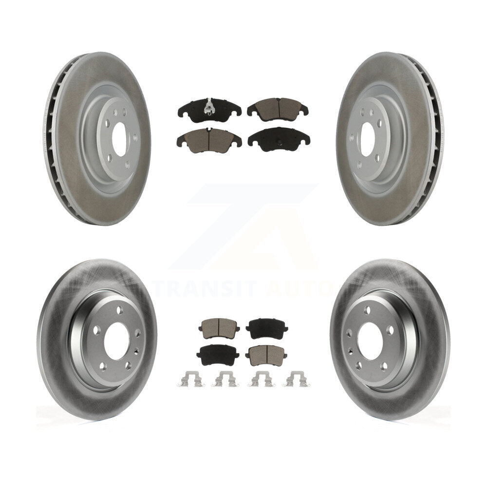 [Avant + Arrière] Kit de disque (revêtu) et plaquette (céramique) de frein pour 2009-2010 Audi Q5 avec 345mm Diameter Rotor KGC-101339